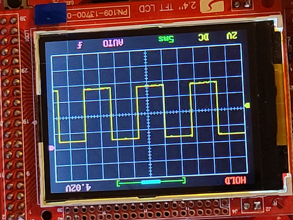 Image of Oscilloscope Signal across H+ and H- pins
